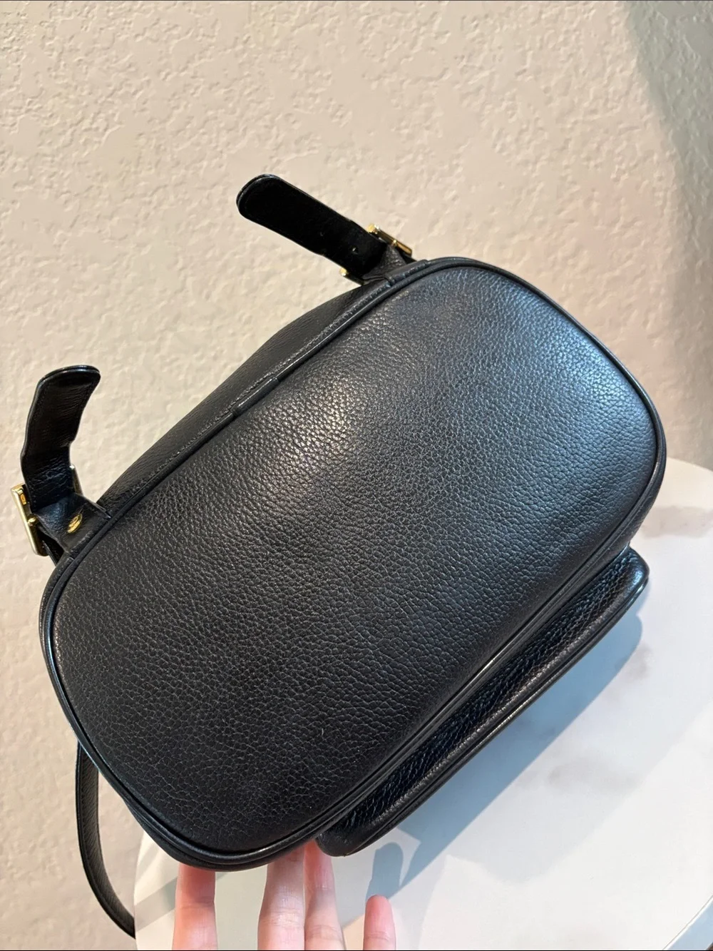 MCM Black Leather Backpack Made in Germany
